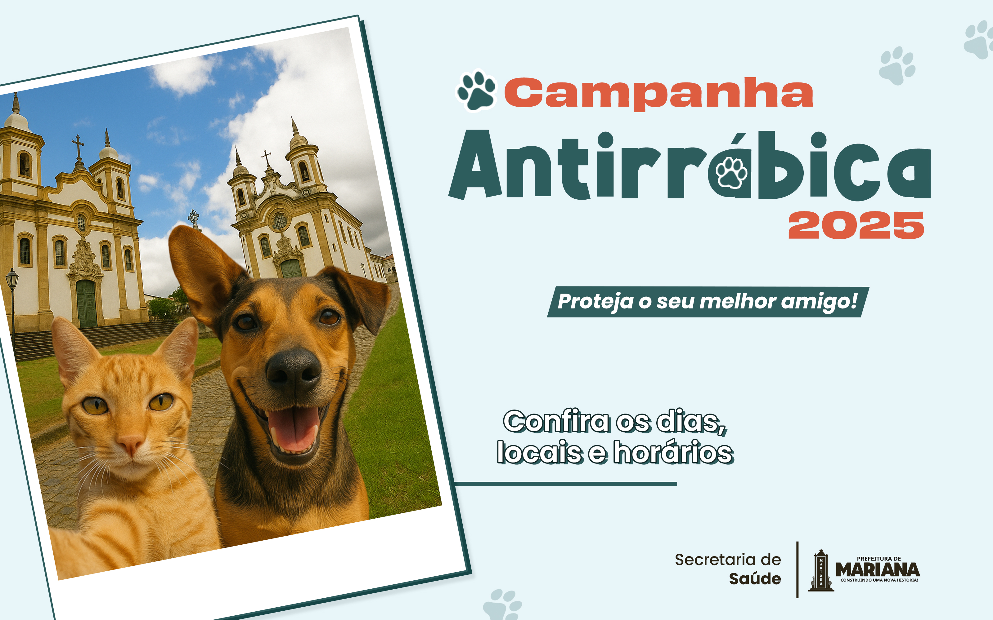 Campanha de Vacinação Antirrábica Animal 2025 tem datas definidas