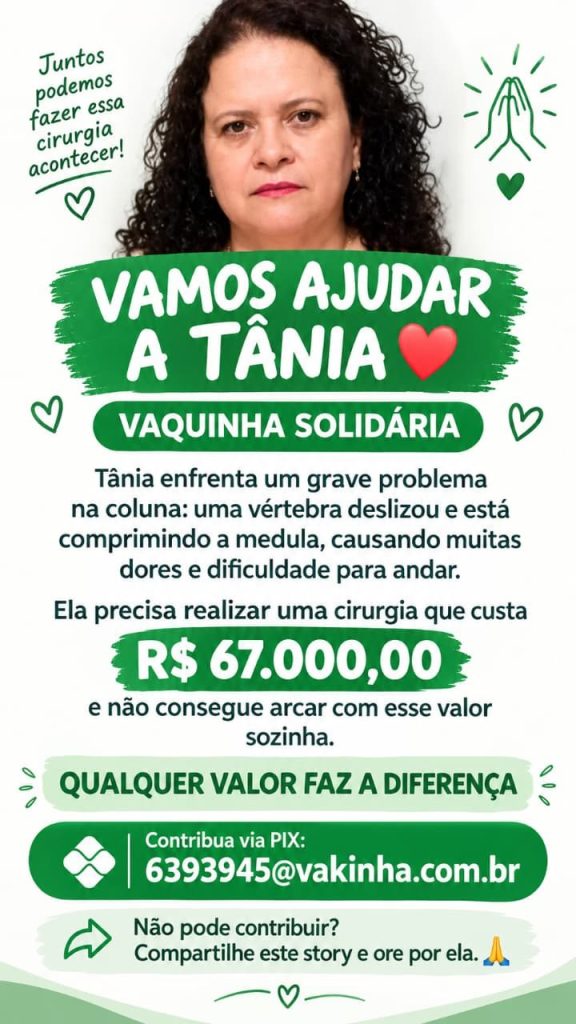 URGENTE: A TÂNIA PRECISA DA NOSSA AJUDA PARA VOLTAR A ANDAR!