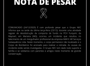 Nota de pesar Minimalista Preto e branco
