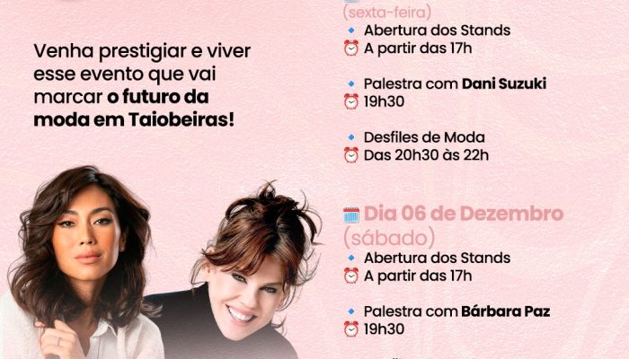 E conta com a presença do Trem do Desenvolvimento da SDE Minas, que faz parada na Estação Taiobeiras, com vagões repletos das experiências das cidades visitadas em 2025