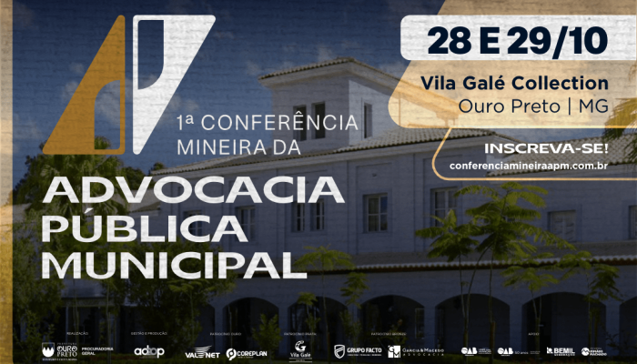 Evento será realizado nos dias 28 e 29 de outubro, em Ouro Preto, e reúne autoridades, especialistas e representantes de diferentes esferas da advocacia pública