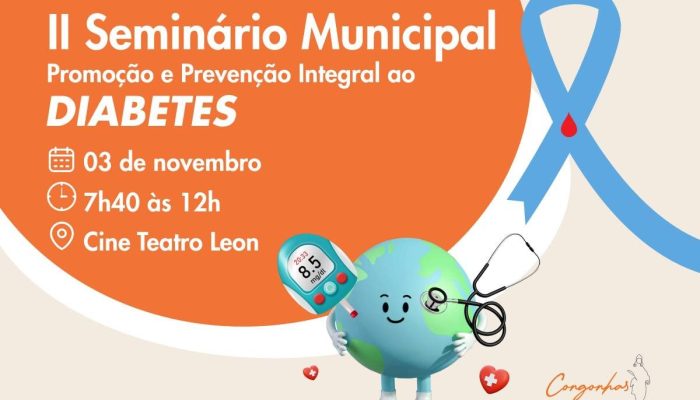 Congonhas promove II Seminário Municipal de Diabetes no dia 3 de novembro