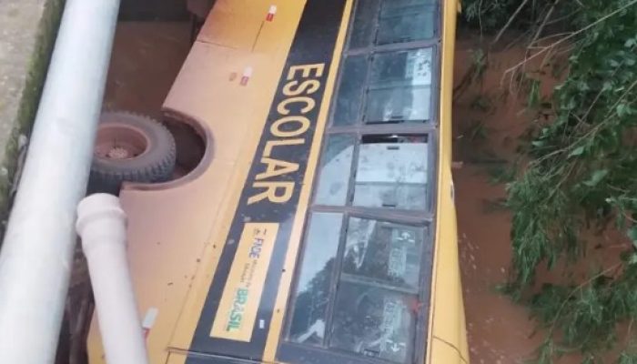 Ônibus escolar cai em ribanceira e vai parar em rio em Cipotânea; veja vídeo Publicado em 5 de...